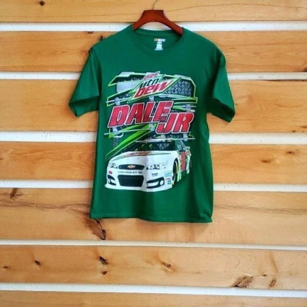 Nascar Vintage Graphic Dale Earnhardt Green Crew Neck Short Sleeve Sz. M T-shirt